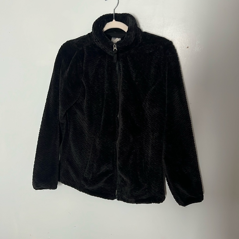 Black fuzzy zip up